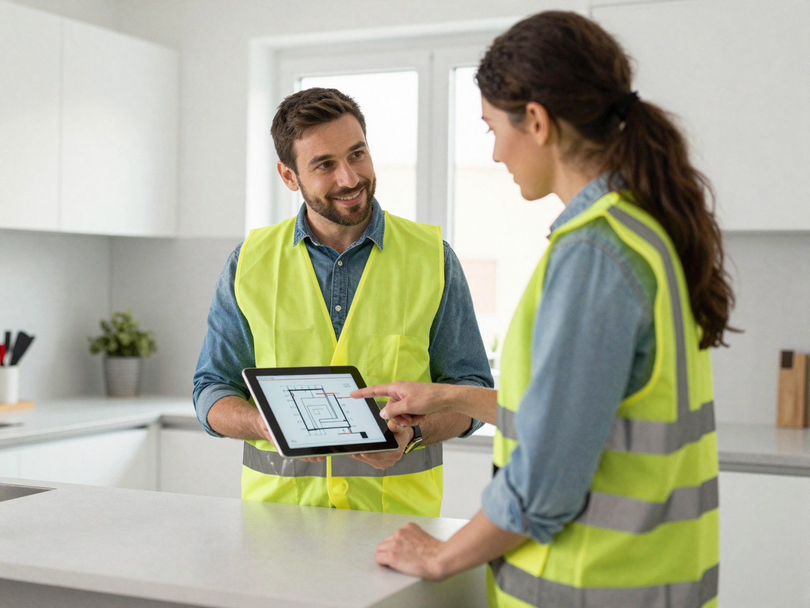 Professional electrician at work